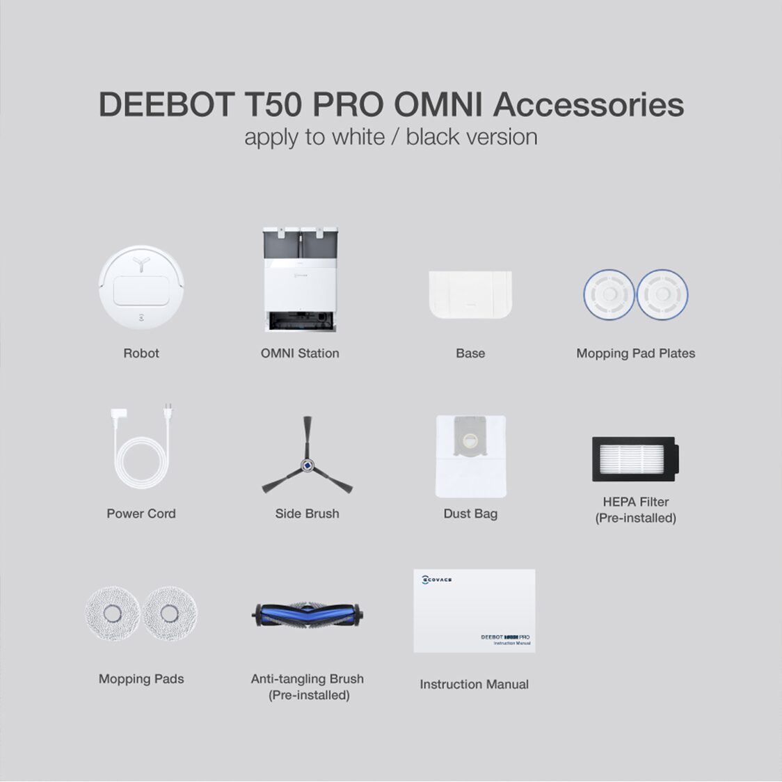 Ecovacs Deebot T50 Pro Omni - White