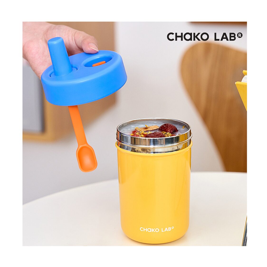 Chako Lab 485ml Thermos Cup Orange/Blue