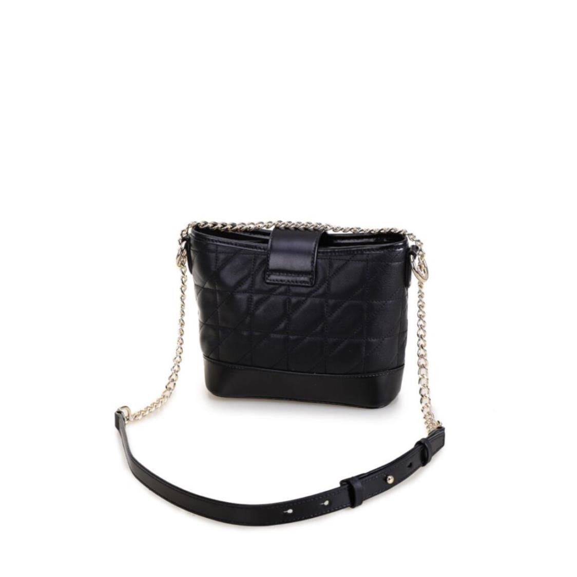 Fion Minions Lambskin Leather with Cowhide Leather Shoulder Bag - FAAFVFA004BLKBLKZZ