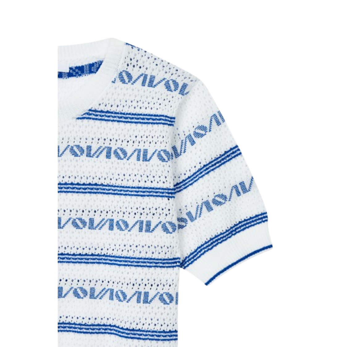 Voice Of Voices Logo Pattern Half Sleeve Knit Blue