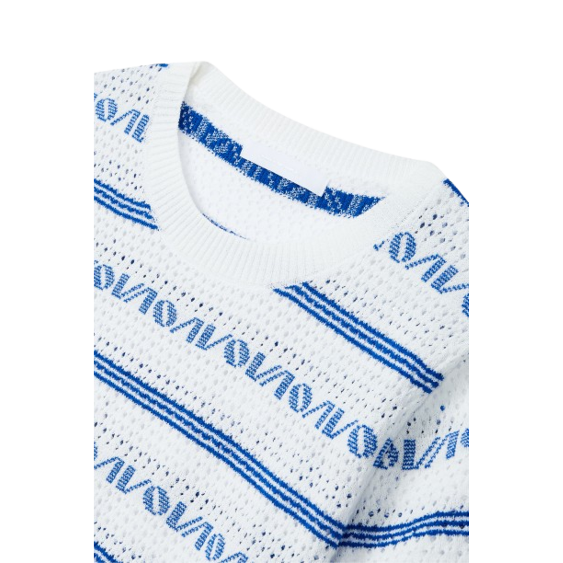 Voice Of Voices Logo Pattern Half Sleeve Knit Blue