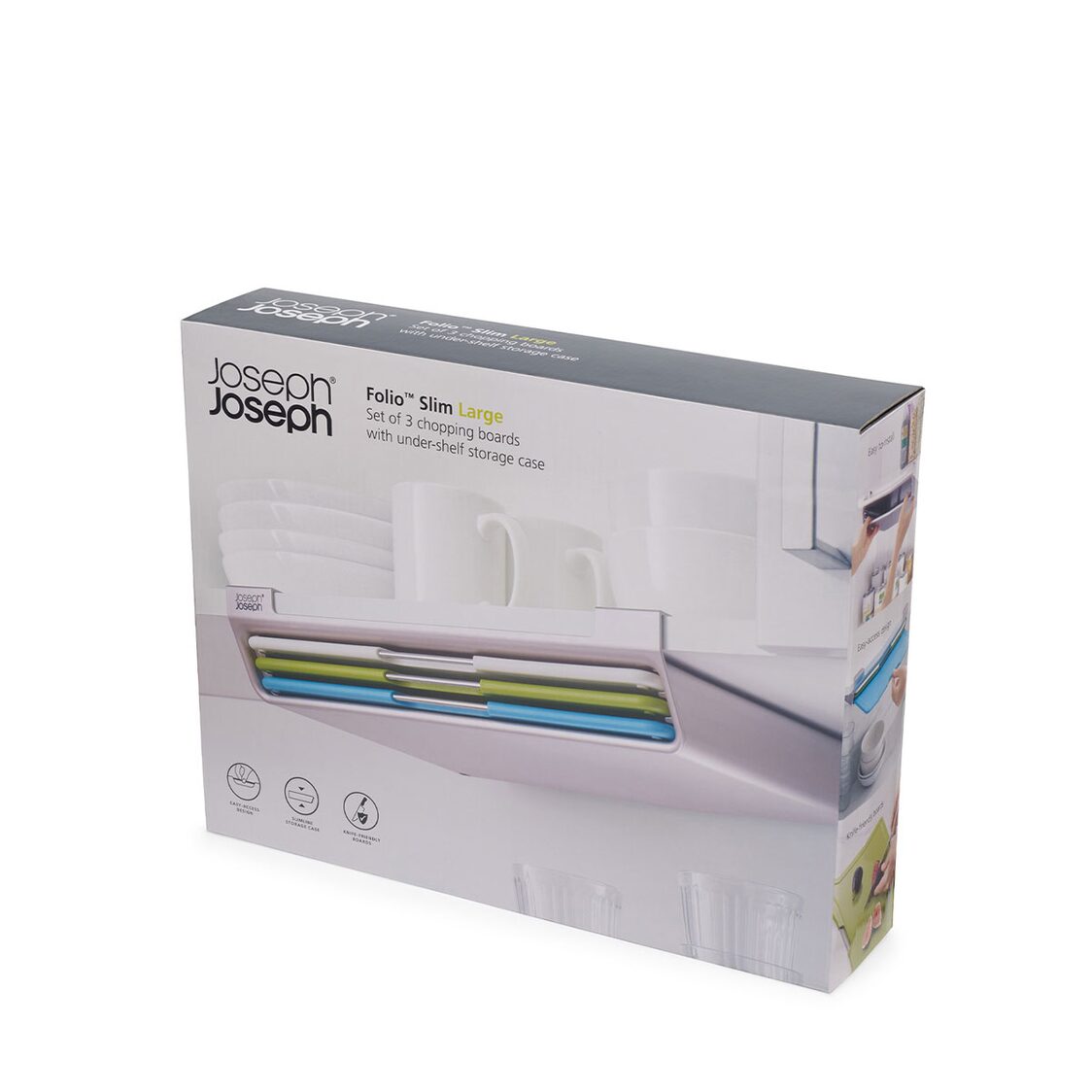 Joseph-Joseph Folio Slim 3-piece Under-shelf Multicolour Chopping Board Set