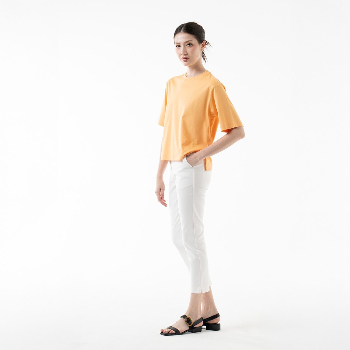 K/Woods Essential Boxy Tee in Yellow Sand