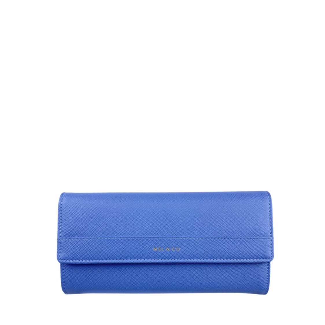 Mel&Co Saffiano-Effect Half Flap Long Wallet