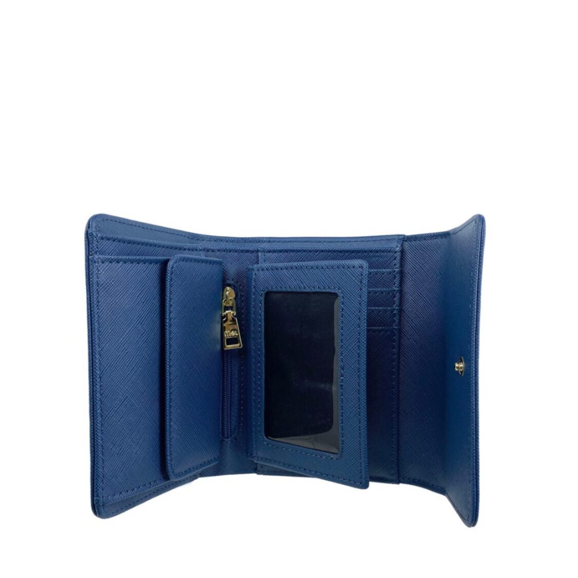 Mel&Co Saffiano Leatherette Half Flap Mid-Size Wallet