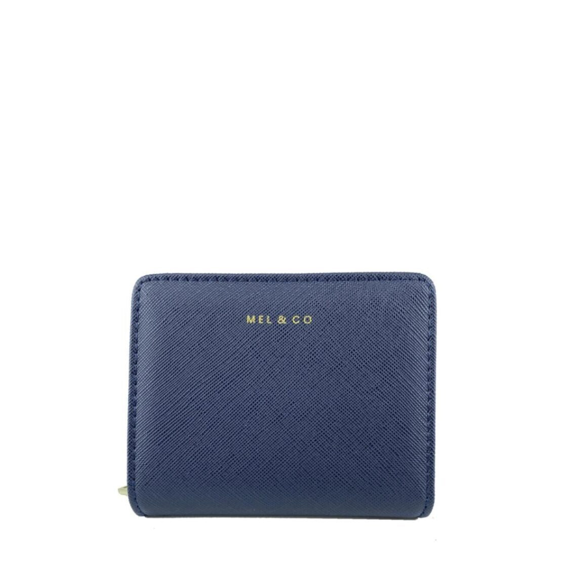 Mel&Co Saffiano-Effect Bifold Zip Coin Card Wallet