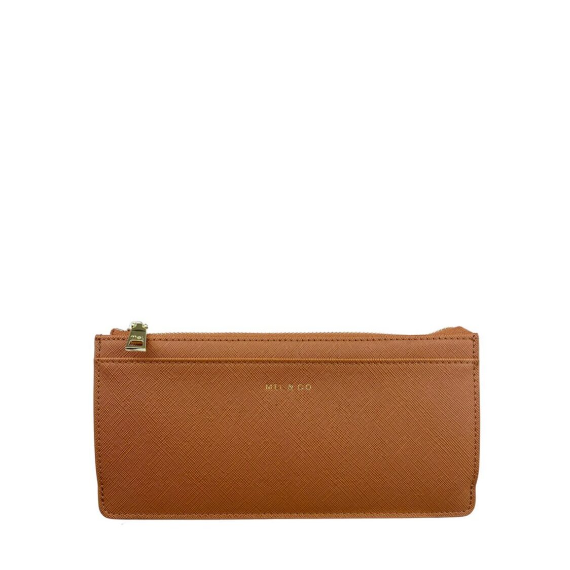 Mel&Co Saffiano-Effect Slim Long Wallet
