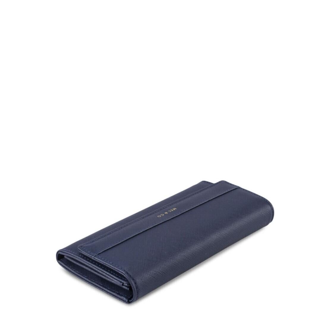 Mel&Co Saffiano-Effect Half Flap Long Wallet