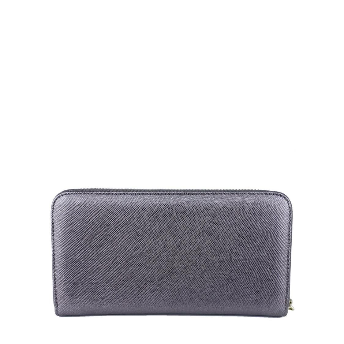 Mel&Co Saffiano Leatherette Zip-Around Long Wallet