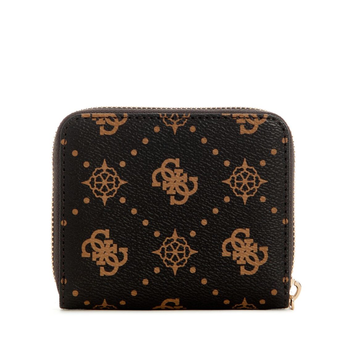 Guess Silia Slg Small Zip Around - Espresso Logo