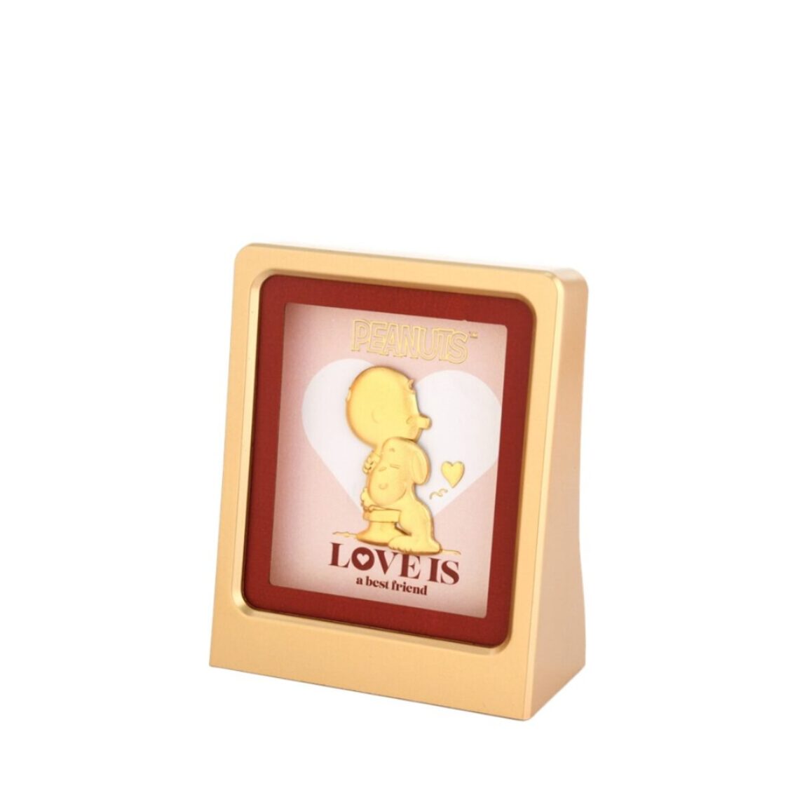 The Singapore Mint Peanuts Snoopy Love Is A Best Friend 24K Gold Foil in Frame