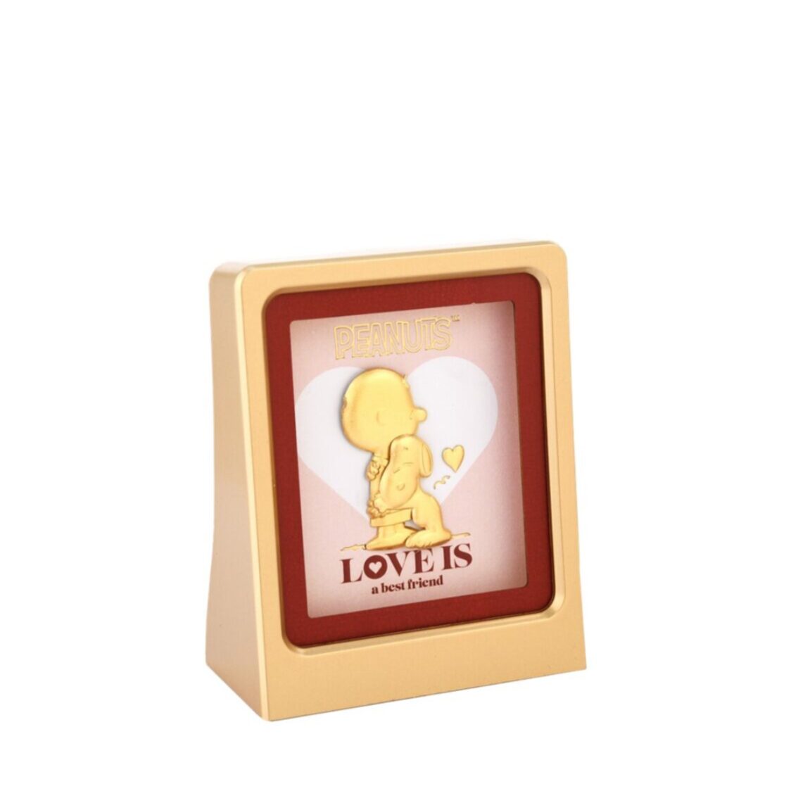 The Singapore Mint Peanuts Snoopy Love Is A Best Friend 24K Gold Foil in Frame