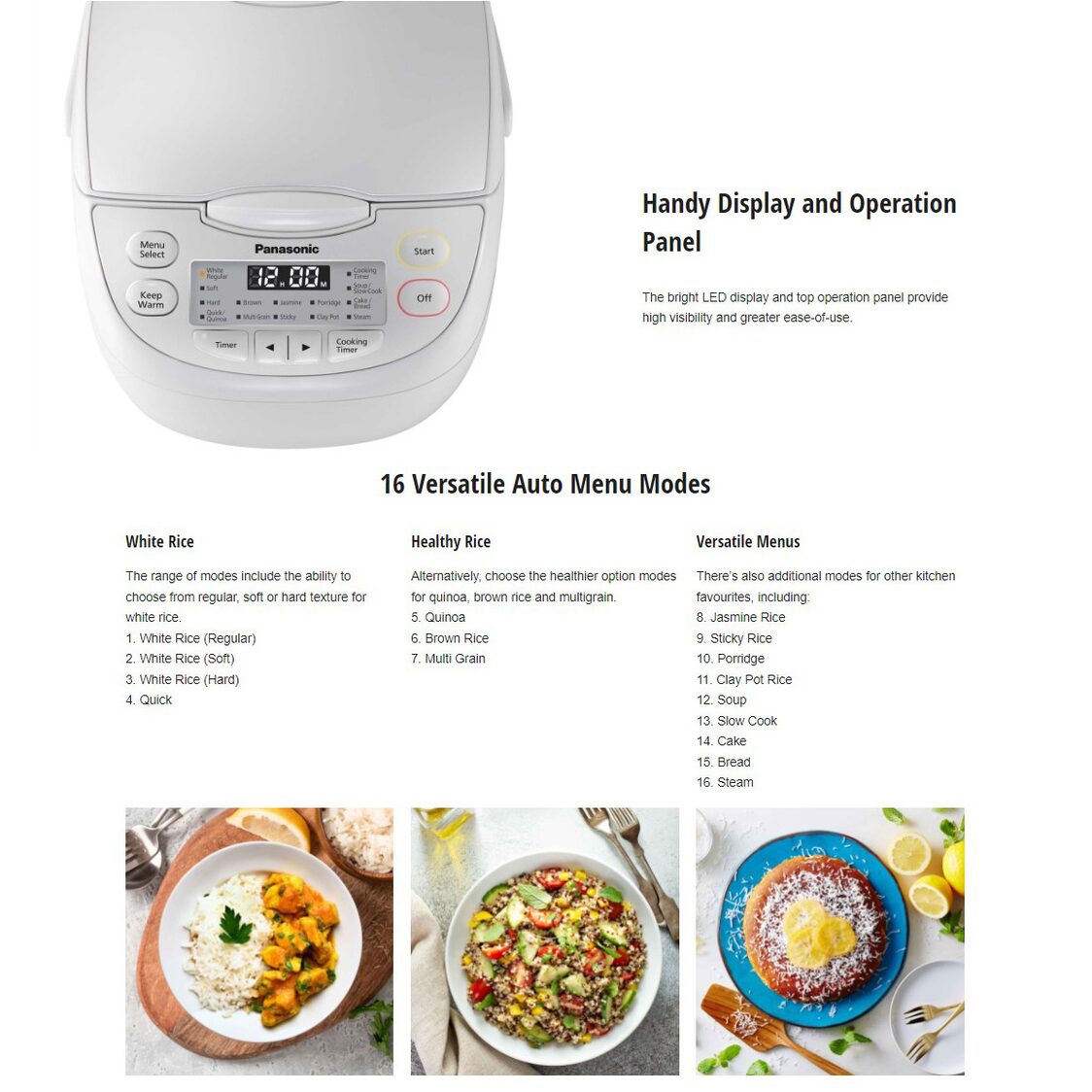 PANASONIC Microcomputer Rice Cooker 1.0L (SR-CN108)
