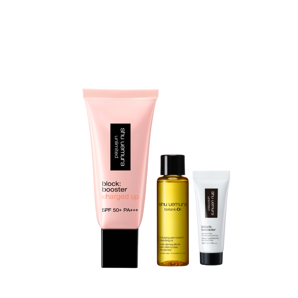 Shu Uemura Unlimited Block:Booster Charged Up Set (worth $123)