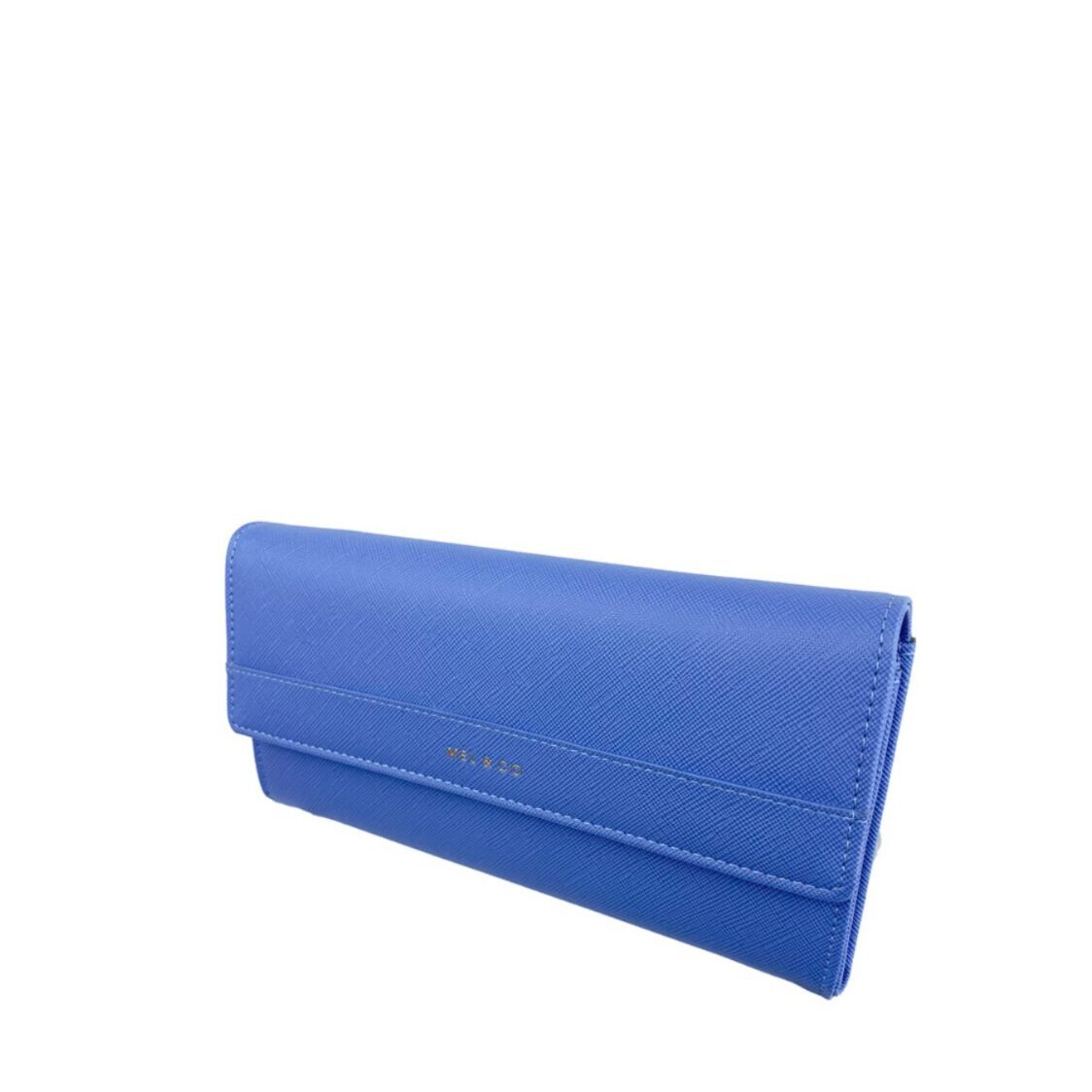 Mel&Co Saffiano-Effect Half Flap Long Wallet