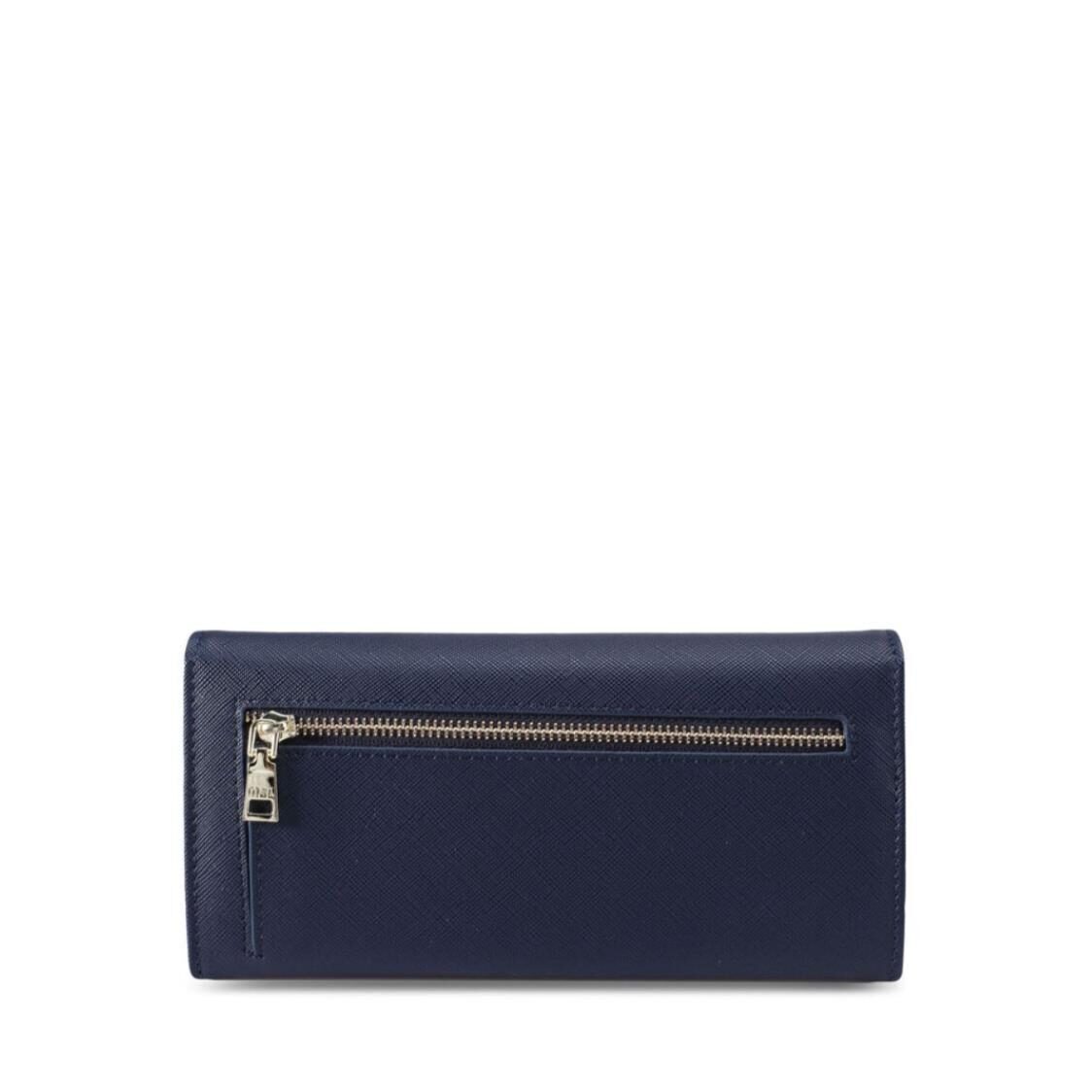 Mel&Co Saffiano-Effect Half Flap Long Wallet