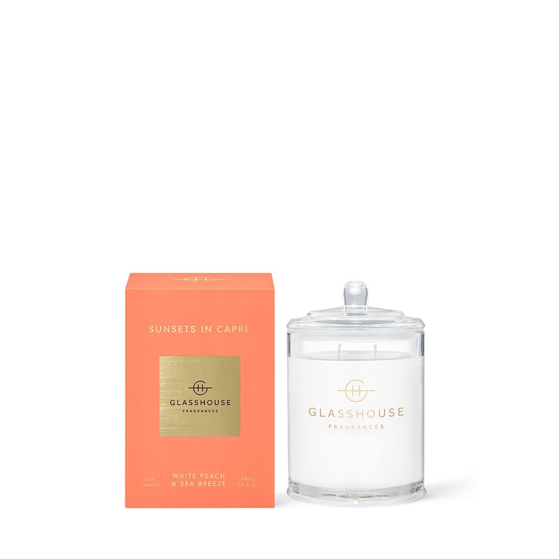 Glasshouse Fragrances Soy Candle 380g - Sunsets In Capri - Metro Singapore Departmental Store - Celebrating 69 Years in SG