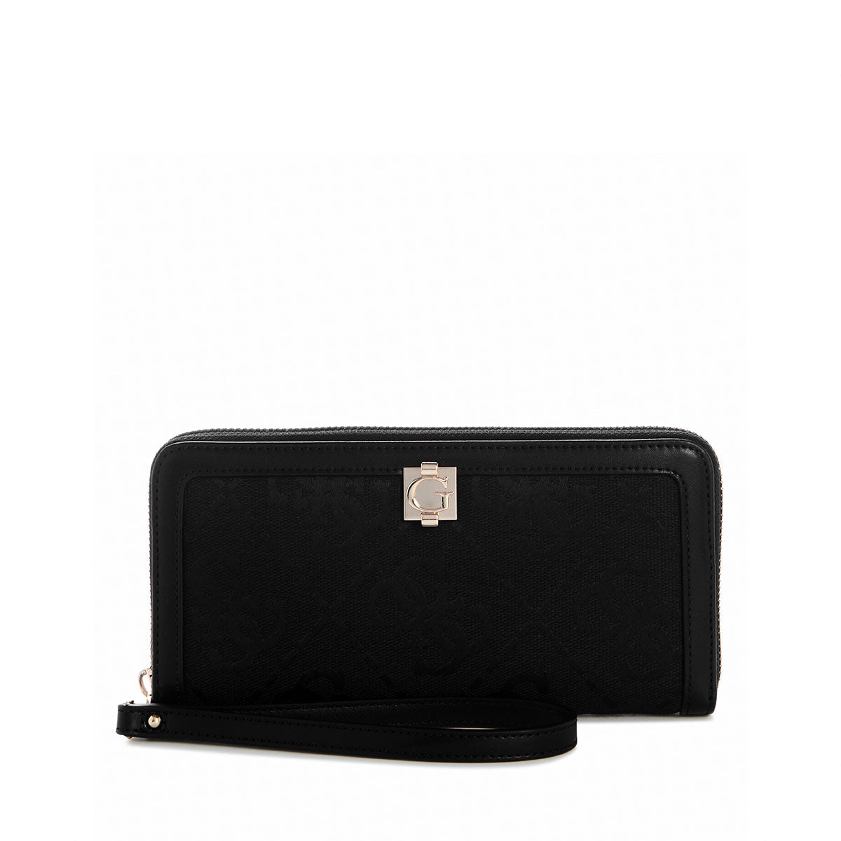 Guess Audrey Logo Slg Lrg Zip Around - Black Logo - Metro Singapore Departmental Store - Celebrating 69 Years in SG