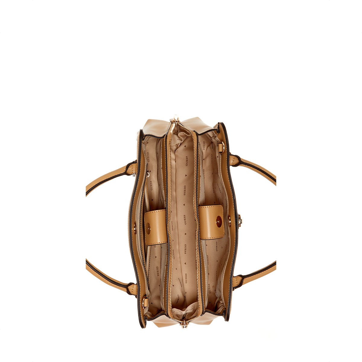 Guess Audrey Logo Sml Gfrnd Satchel - Beige Logo - Metro Singapore Departmental Store - Celebrating 69 Years in SG