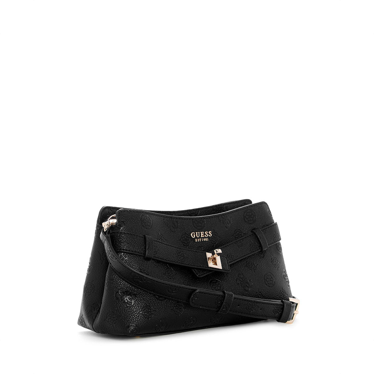 Guess Ella Logo Girlfriend Crossbody - Black Logo - Metro Singapore Departmental Store - Celebrating 69 Years in SG