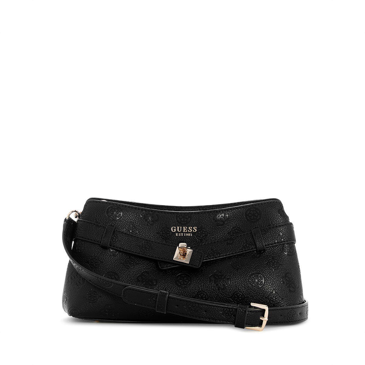 Guess Ella Logo Girlfriend Crossbody - Black Logo - Metro Singapore Departmental Store - Celebrating 69 Years in SG