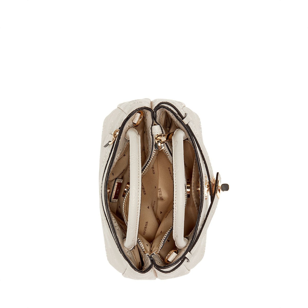 Guess Ella Logo Mini Satchel - Stone Logo - Metro Singapore Departmental Store - Celebrating 69 Years in SG