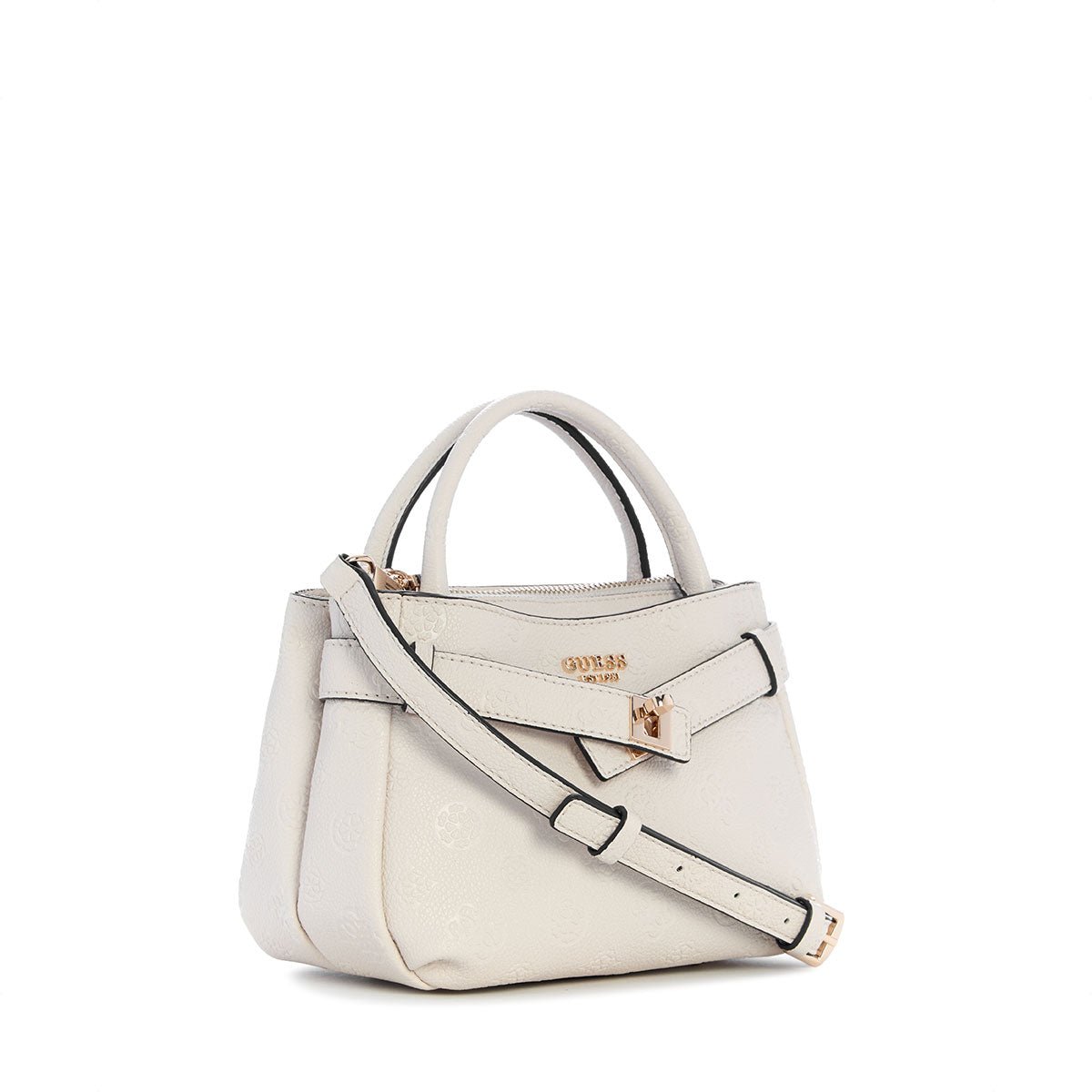 Guess Ella Logo Mini Satchel - Stone Logo - Metro Singapore Departmental Store - Celebrating 69 Years in SG
