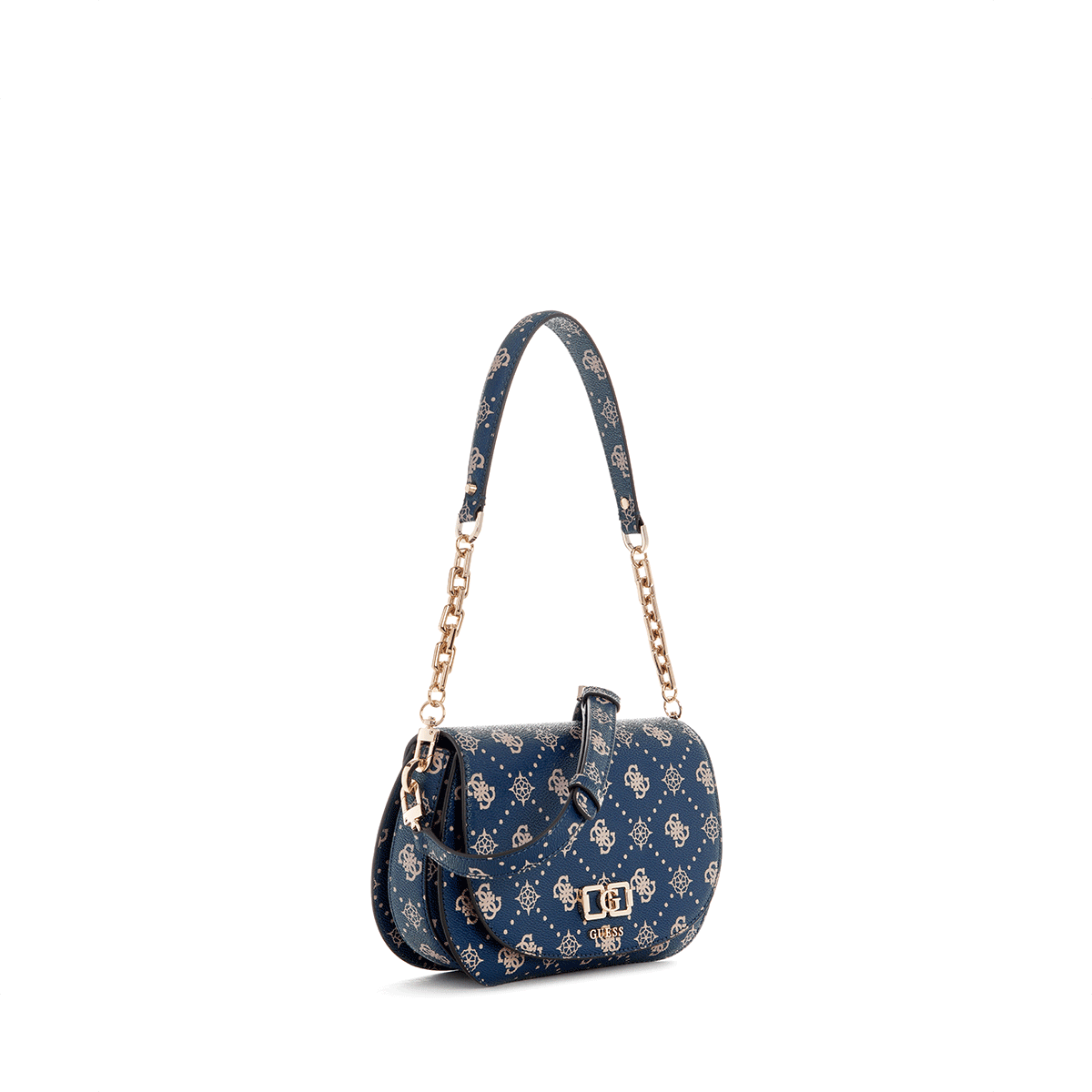 Guess Emelie Logo Flap Shoulder Bag - navy Logo - Metro Singapore Departmental Store - Celebrating 69 Years in SG
