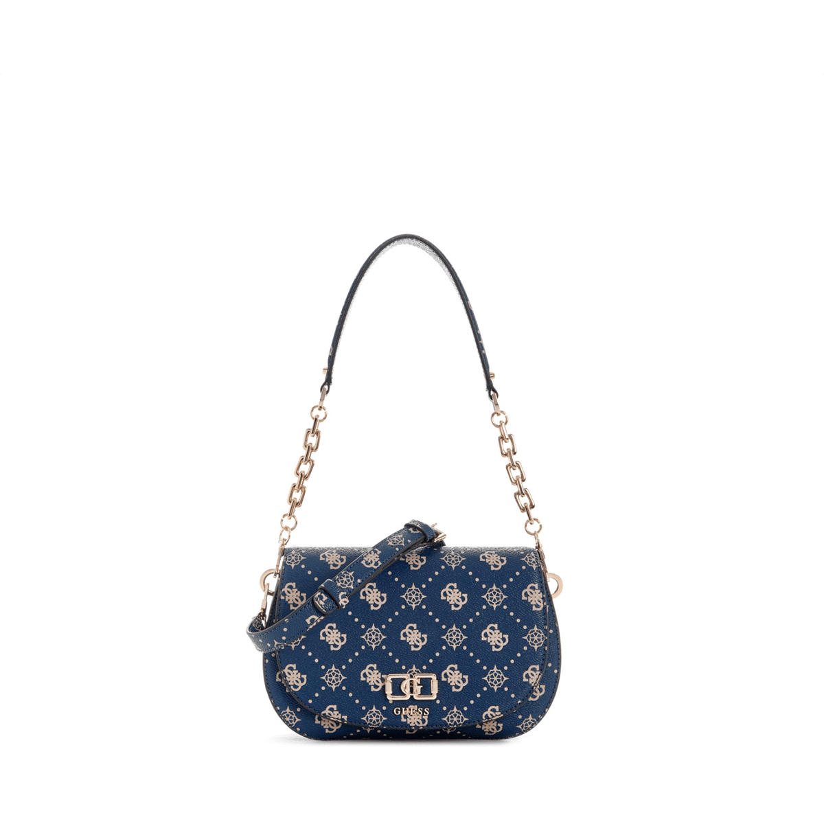 Guess Emelie Logo Flap Shoulder Bag - navy Logo - Metro Singapore Departmental Store - Celebrating 69 Years in SG