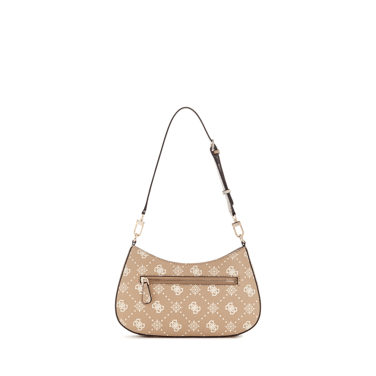 Guess Emelie Logo Top ZIP Shldr Bag - biscotti Logo - Metro Singapore Departmental Store - Celebrating 69 Years in SG