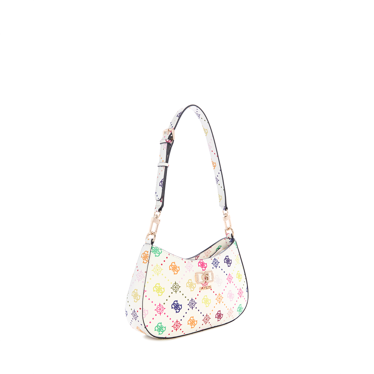Guess Emelie Logo Top ZIP Shldr Bag - multi Logo - Metro Singapore Departmental Store - Celebrating 69 Years in SG