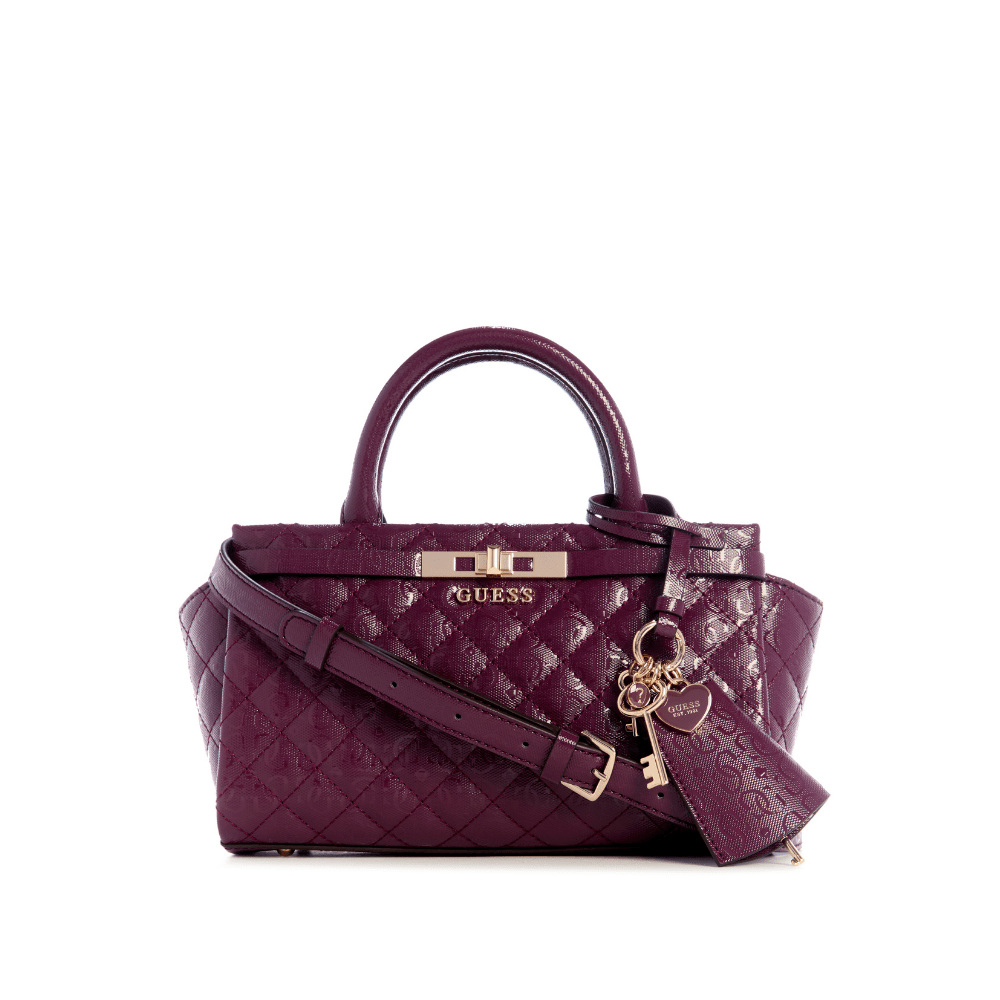 Guess Idra Small Satchel - Wine - Metro Singapore Departmental Store - Celebrating 69 Years in SG