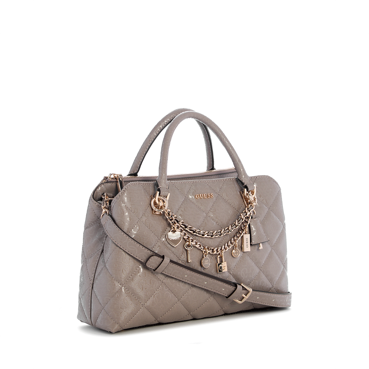 Guess Libby 2 Comp Satchel - dark Taupe - Metro Singapore Departmental Store - Celebrating 69 Years in SG