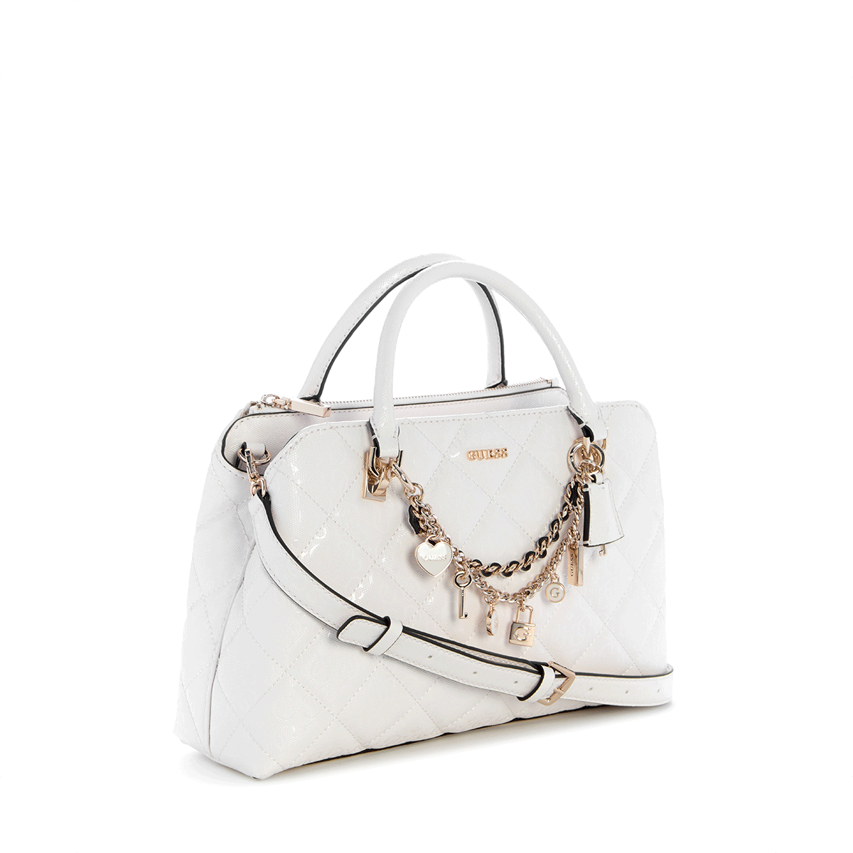 Guess Libby 2 Comp Satchel - off White - Metro Singapore Departmental Store - Celebrating 69 Years in SG