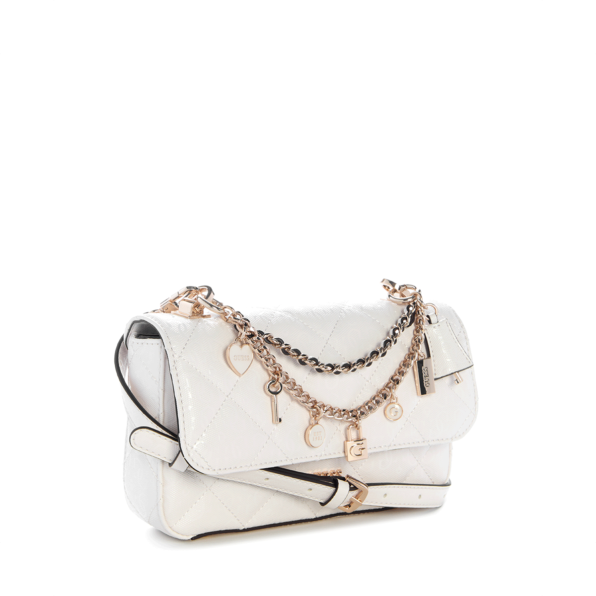 Guess Libby Flap Crossbody - off White - Metro Singapore Departmental Store - Celebrating 69 Years in SG