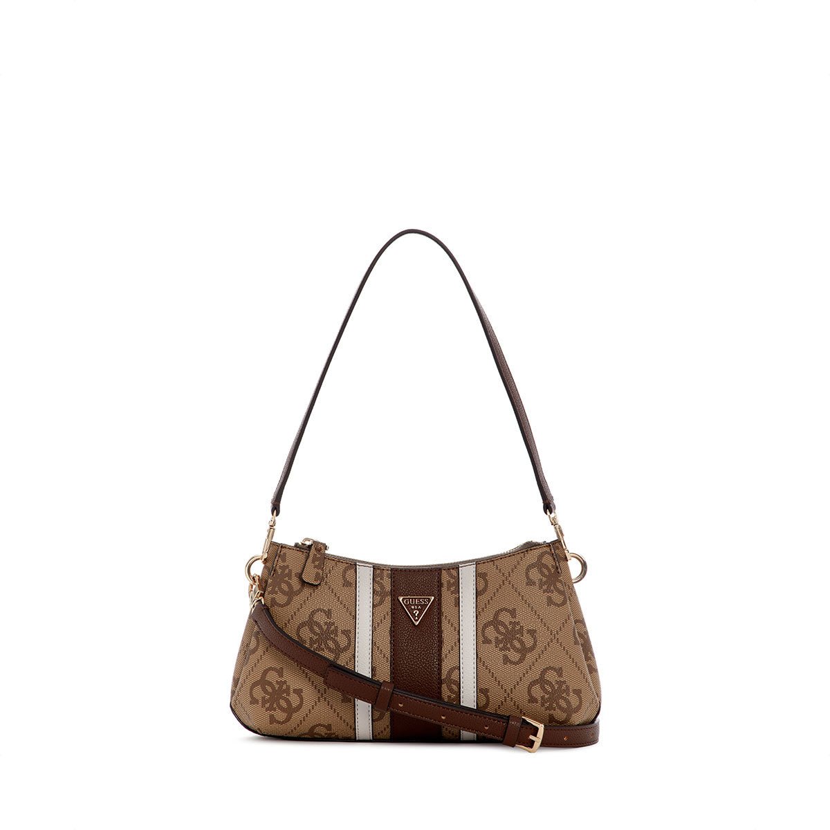 Guess Noelle II 3 Comp Shoulder Crossbody - Latte Logo/Brown - Metro Singapore Departmental Store - Celebrating 69 Years in SG