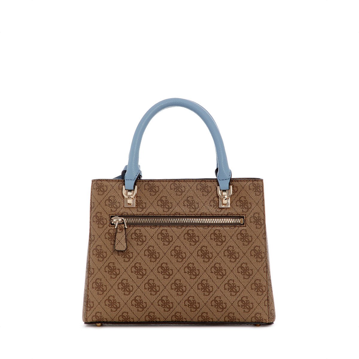 Guess Noelle II Sml Multi Comp Satchel - Latte Logo/Light Blue - Metro Singapore Departmental Store - Celebrating 69 Years in SG