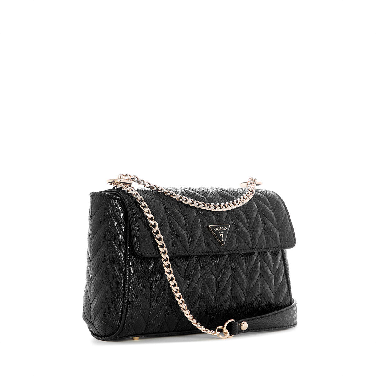 Guess Stacey Convertible Crossbody Flap - Black - Metro Singapore Departmental Store - Celebrating 69 Years in SG