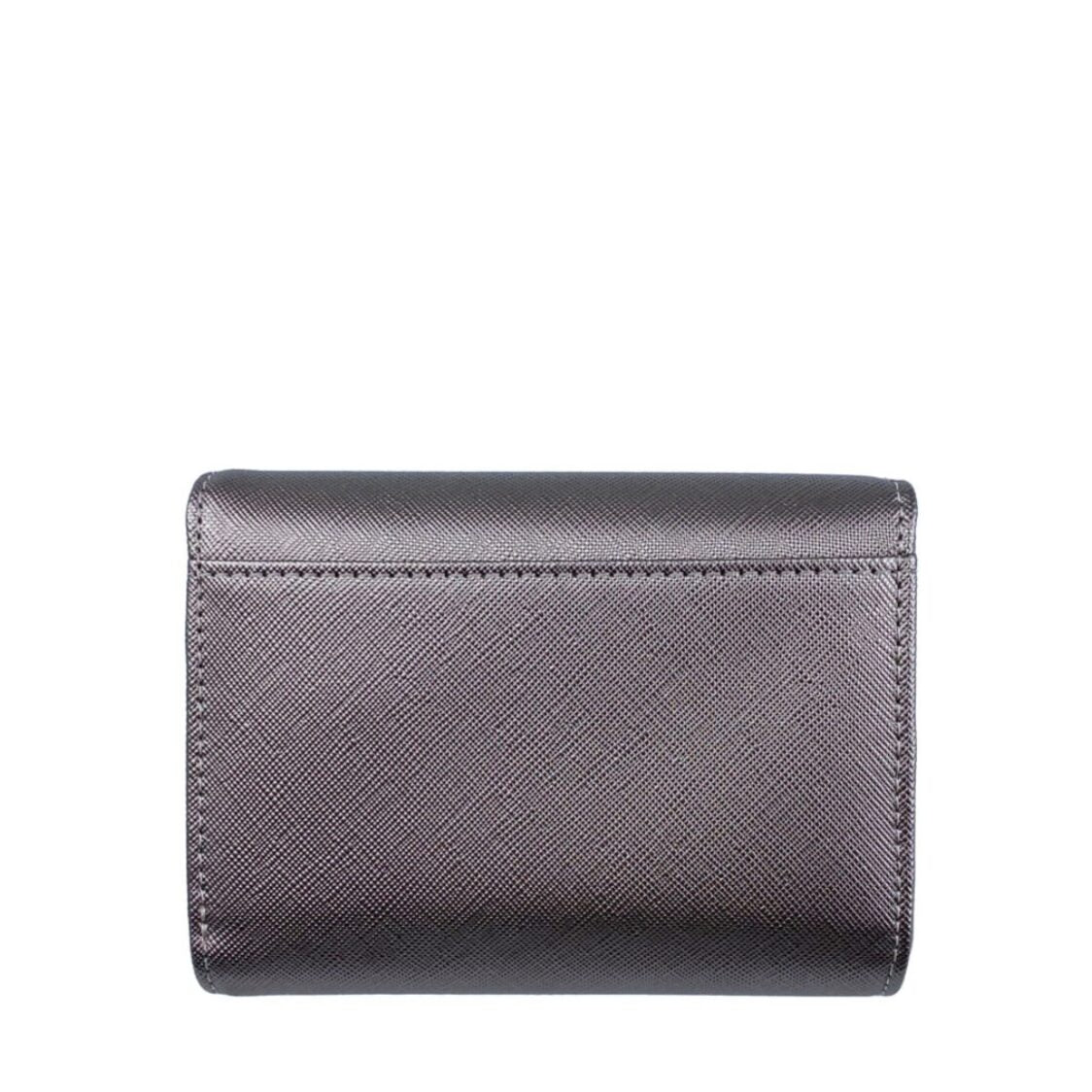Mel&Co Saffiano Leatherette Half Flap Mid-Size Wallet