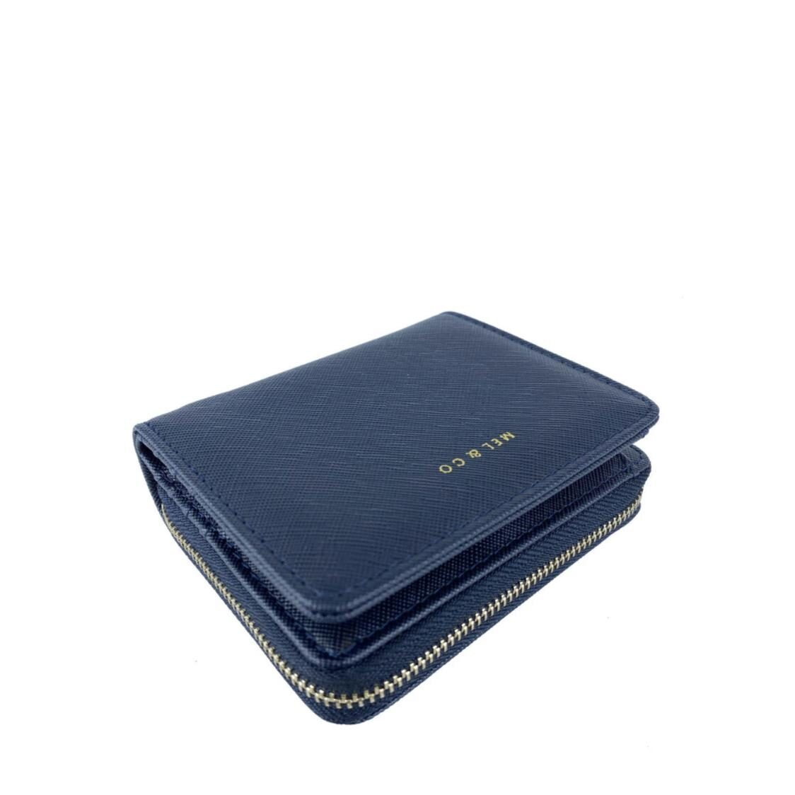 Mel&Co Saffiano-Effect Bifold Zip Coin Card Wallet