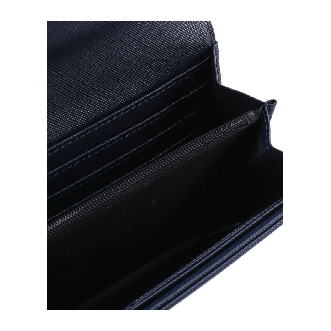 Mel&Co Saffiano-Effect Half Flap Long Wallet