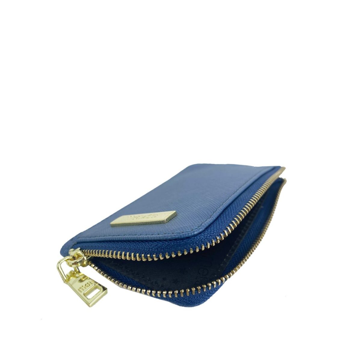 Mel&Co Saffiano Leatherette Zip-Up Lanyard Card Holder