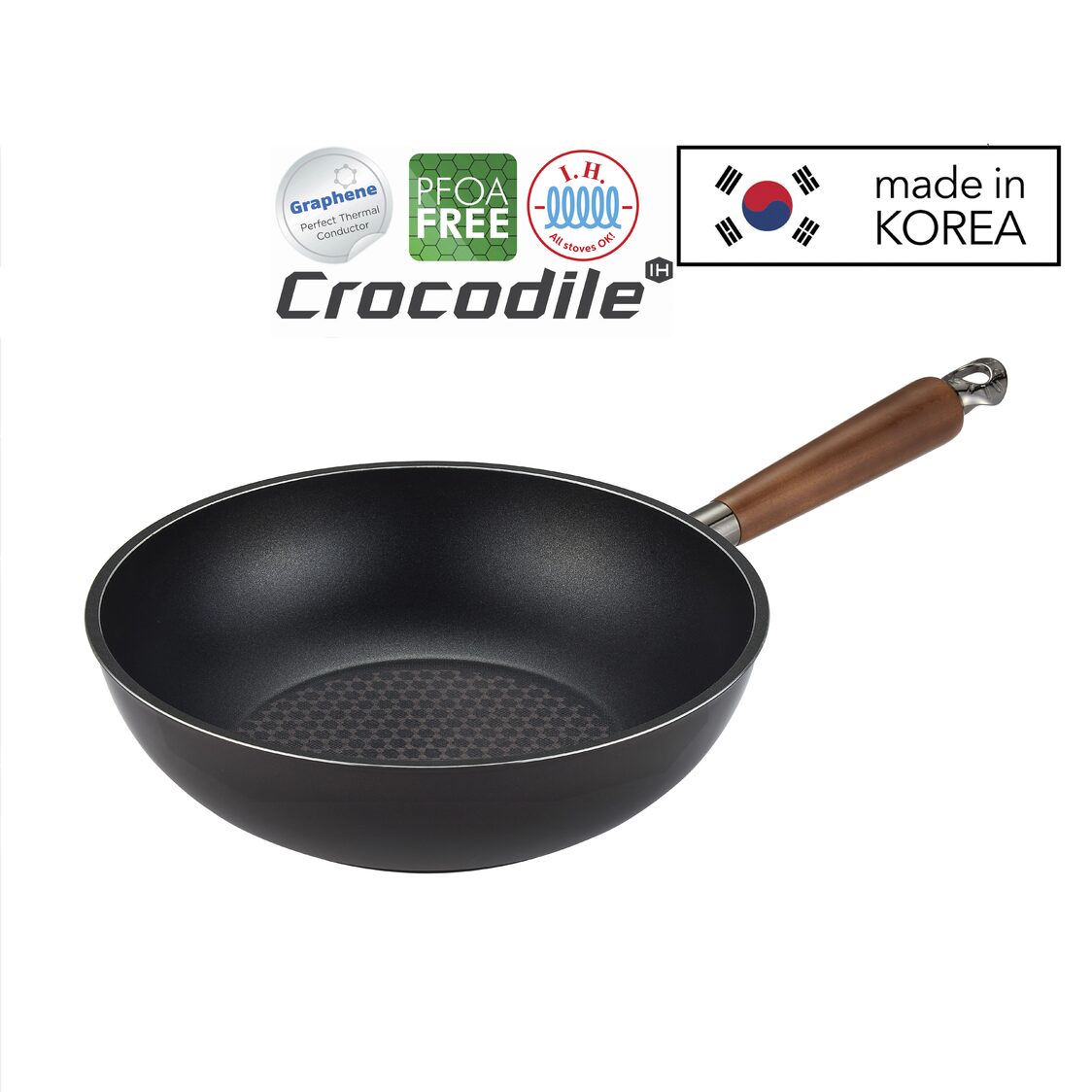 Happycall Crocodile IH Graphene Die Cast Wok Pan 28cm (3001 - 0641) - Metro Singapore Departmental Store - Celebrating 69 Years in SG