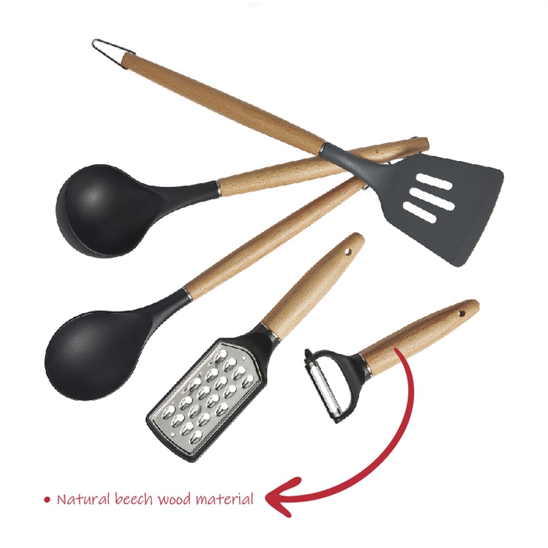 Happycall Forest Wood 5 - PC Cooking Tools Set (4900 - 0077) - Metro Singapore Departmental Store - Celebrating 69 Years in SG
