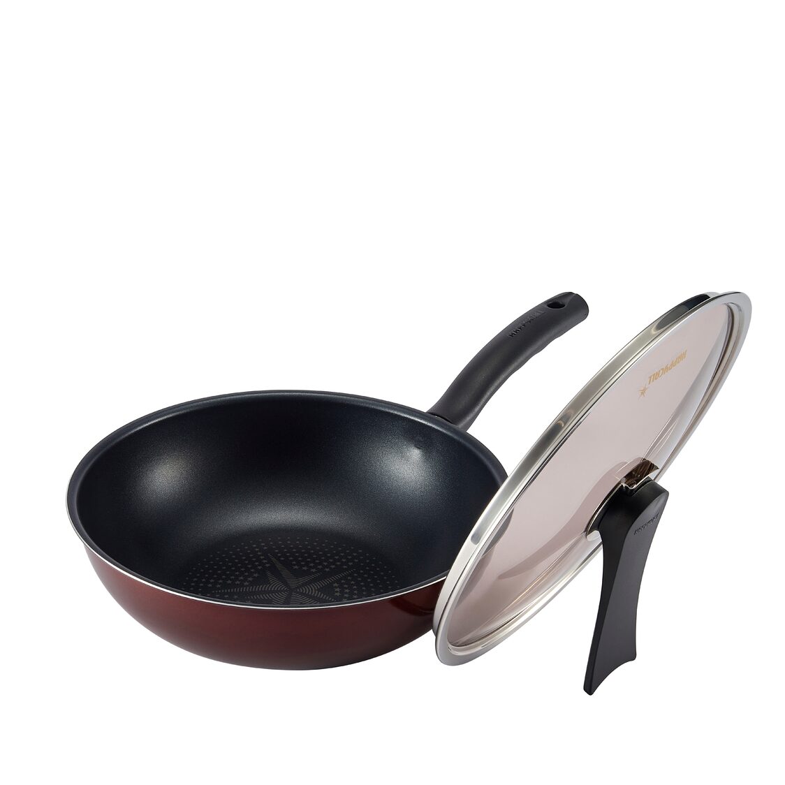 Happycall Solaris Diamond IH 28cm Non - Stick Wok Pan with Glass Lid (3900 - 0563) - Metro Singapore Departmental Store - Celebrating 69 Years in SG