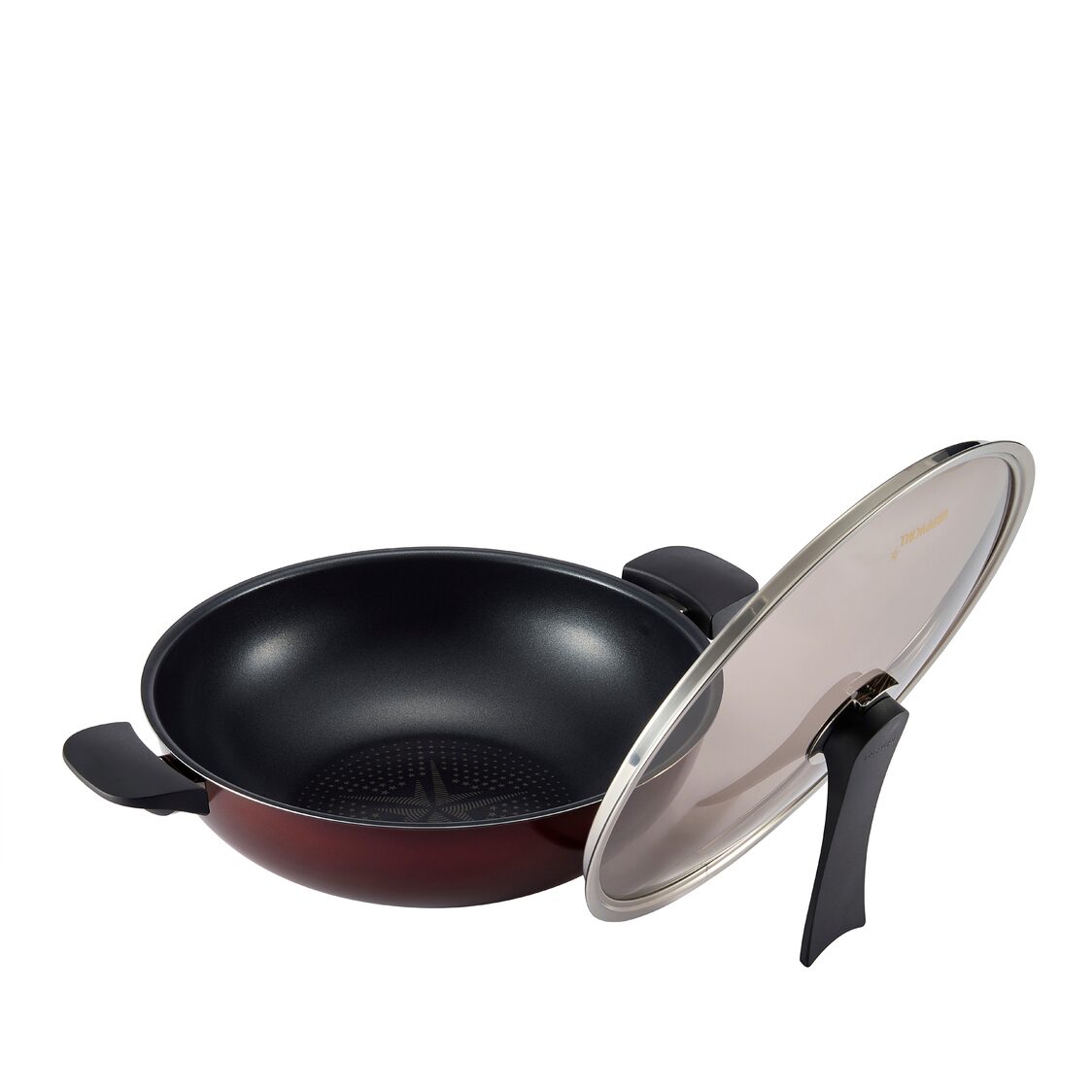 Happycall Solaris Diamond IH 32cm Non - Stick Wok with Glass Lid (3900 - 0565/4900 - 0154) - Metro Singapore Departmental Store - Celebrating 69 Years in SG