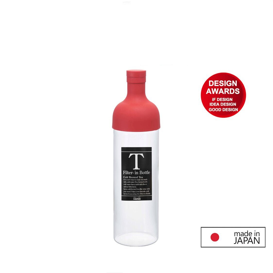 Hario 750ml Cold Brew Filter in Bottle With 5PC Glass Cup Set - Red (FIB - 75R & HU - 3012) - Metro Singapore Departmental Store - Celebrating 69 Years in SG