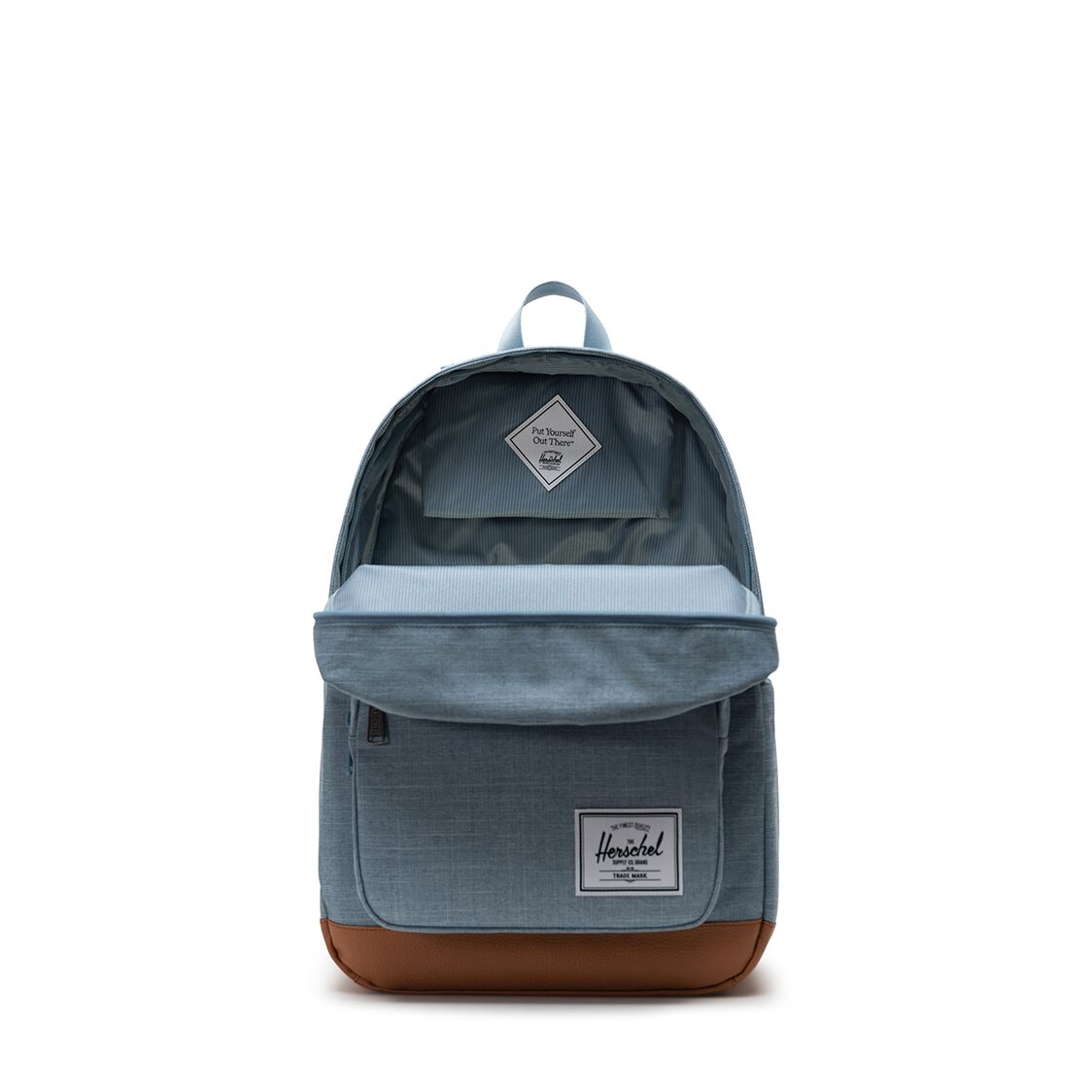 Herschel Pop Quiz Backpack - Ashley Blue Crosshatch/Natural - Metro Singapore Departmental Store - Celebrating 69 Years in SG