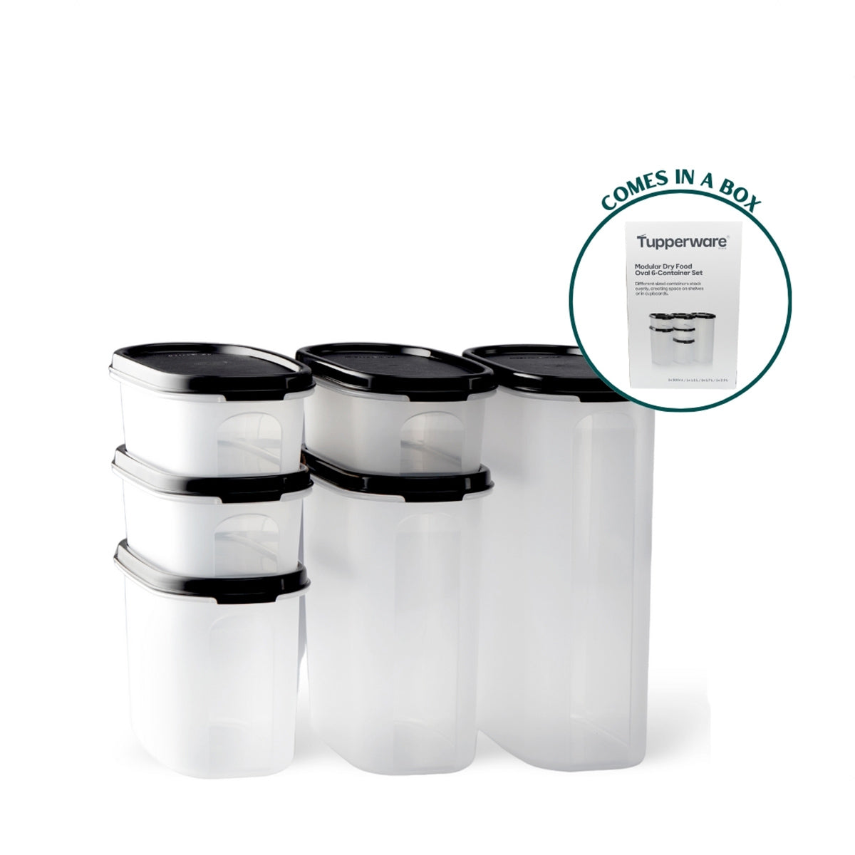 Tupperware Oval Modular Dry Food 6pc Container Set
