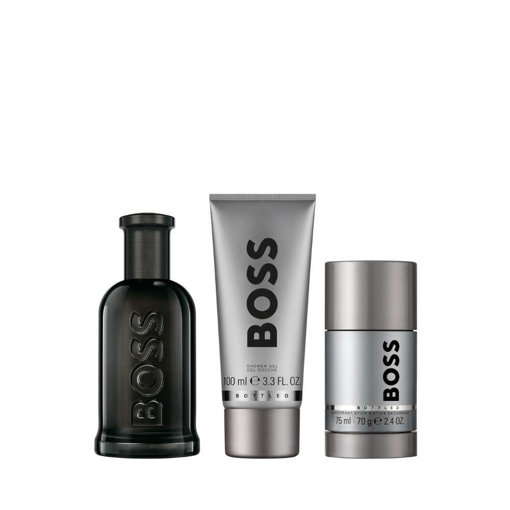 Hugo Boss Bottled Parfum, Shower Gel, and Deodorant Stick for Men Trio Gift Set - Metro Singapore Departmental Store - Celebrating 69 Years in SG